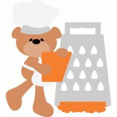 chef bear grating cheese