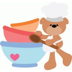 chef bear with bowls