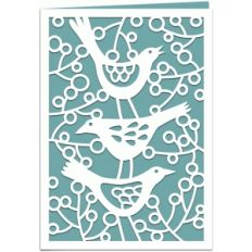 three birds 5x7 papercut card with liner
