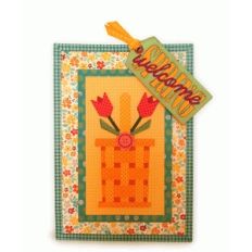 tulip basket welcome spring card