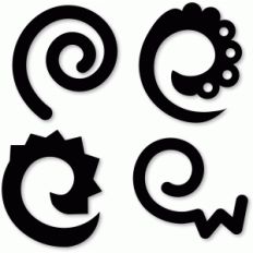 swirls set of 4