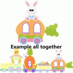 easter bunny on train caboose