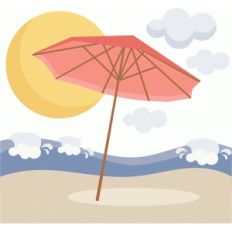 beach umbrella scene