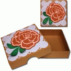 3d square rose box