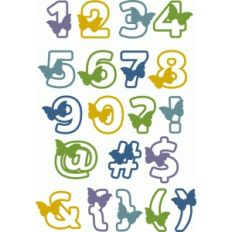 butterfly block outline alphabet - numbers punctuation