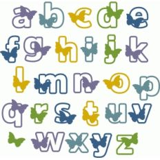 butterfly block outline alphabet - lowercase