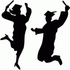 graduates jumping silhouettes