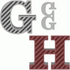 shaped letter card g-h