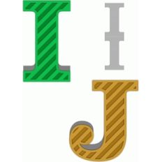 shaped letter card i-j