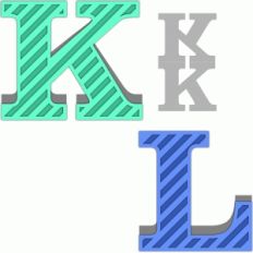 shaped letter card k-l