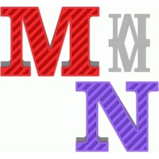 shaped letter card m-n