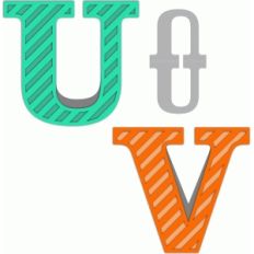 shaped letter card u-v