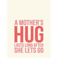 a mother's hug 3x4 quote card