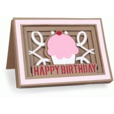 cupcake birthday shadow box card