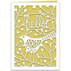 hello bird papercut 7x5 card
