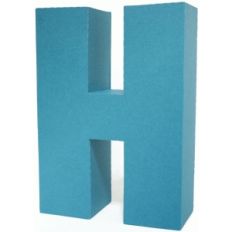 3d square letter block h