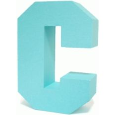 3d square letter block c