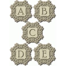 folk art monogram abcde