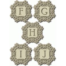 folk art monogram fghij