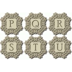 folk art monogram pqrstu