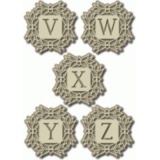 folk art monogram vwxyz