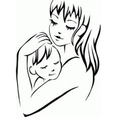 mother with child stencil