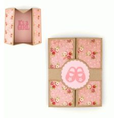 hidden box gatefold card baby girl