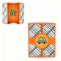 hidden box gatefold card baby boy