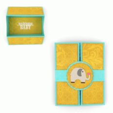 hidden box gatefold card baby