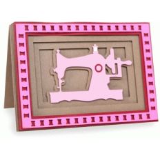 sewing machine shadow box card