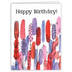 watercolor garden happy birthday card