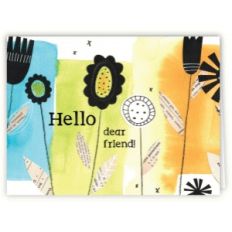hello friend collage flowers card