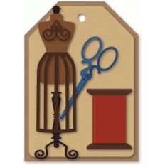 dress form sewing tag a7 card