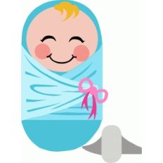 swaddled baby trifold card