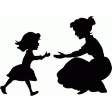 little girl running to mother