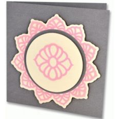 floral motif doily frame, accent and card