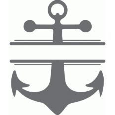 split anchor monogram plate