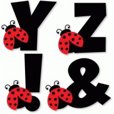 ladybug alphabet - y z ! ?