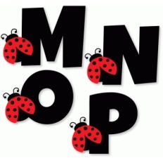 ladybug alphabet - m n o p