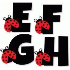 ladybug alphabet - e f g h