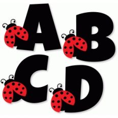 ladybug alphabet - a b c d