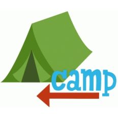 tent with camp sign