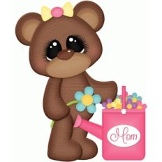 bear with flowers for mom