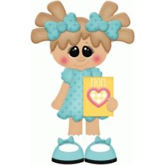 girl w mother's day card