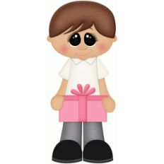 boy holding gift for mom