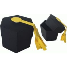 graduation cap hexagon box