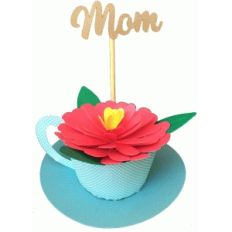 mom teacup vase