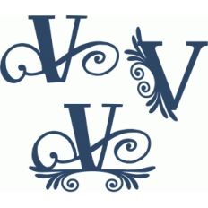 flourish monogram set - v