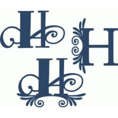 flourish monogram set - h