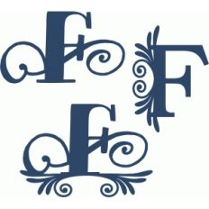 flourish monogram set - f